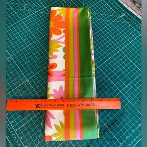 Vintage Floral Fabric Pink, Green & Orange